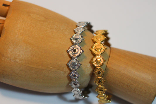 Bracelete Rígido com Design de Sol